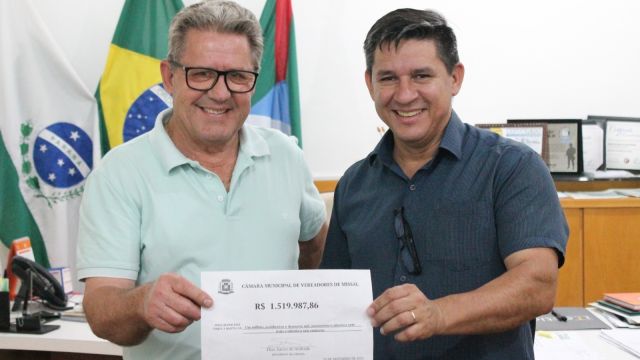 Poder Legislativo de Missal devolve mais de R$ 1,5 milhão ao Executivo Municipal