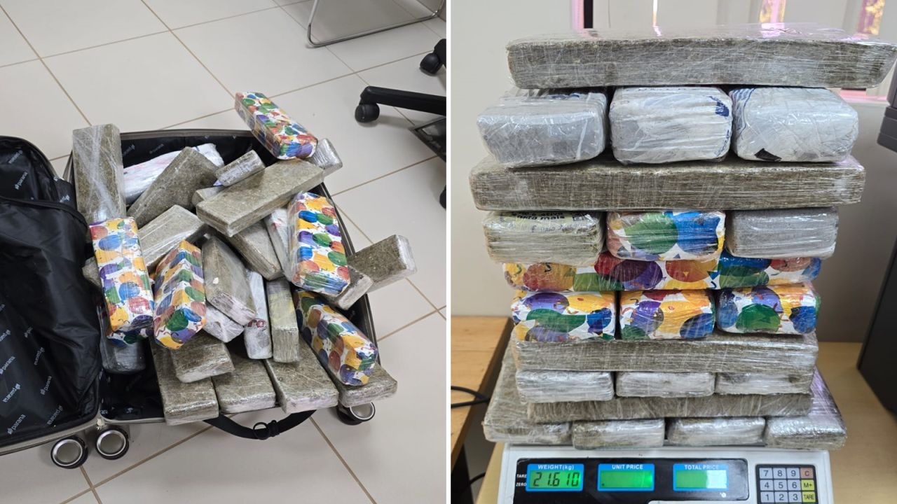 PF prende jovem com mais de 21 kg de maconha na rodoviária internacional de Foz do Iguaçu